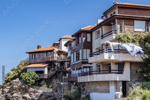 Houses in Sozopol city on the Black Sea shore, Bulgaria © Fotokon