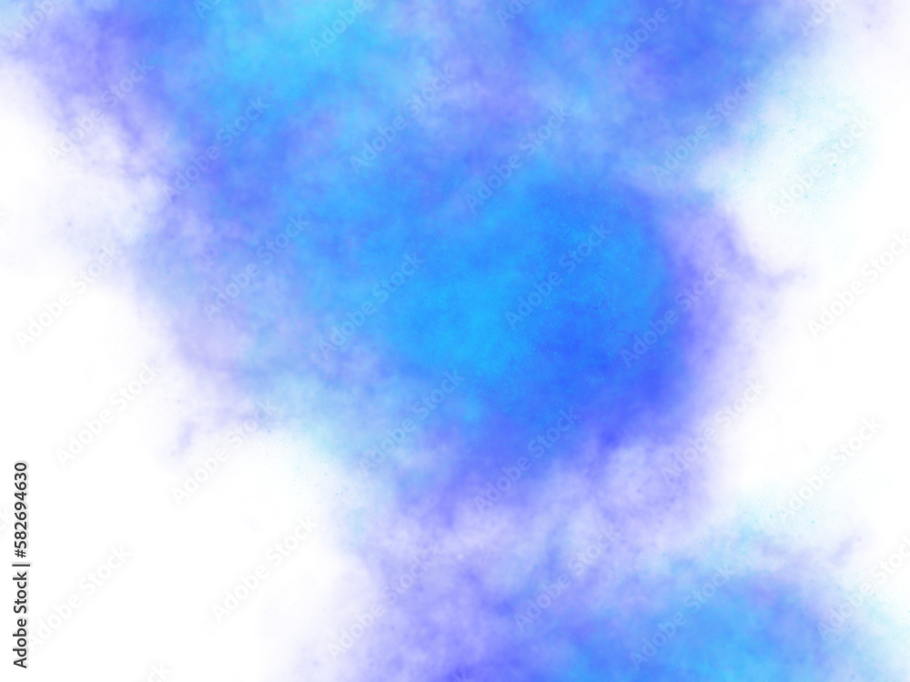 Blue mist on a transparent background, used for various graphic elements or photo editing.
