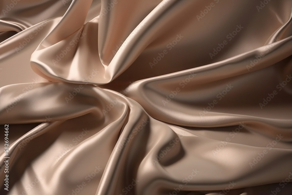 Fototapeta premium Background silk fabric beige texture satin ai generative ai 