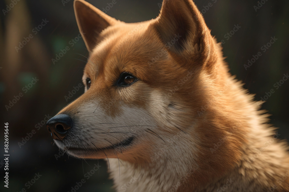Portrait of a Shiba Inu dog generative ai Portrait of a Shiba Inu dog generative ai