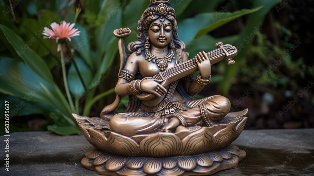 Hindu Goddess Saraswati - Goddess of knowledge and arts Hindu Goddess Saraswati - Goddess of knowledge and arts