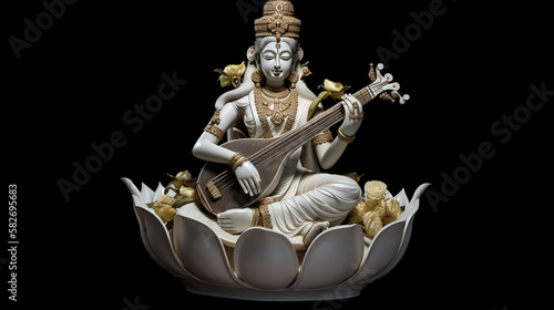 Hindu Goddess Saraswati - Goddess of knowledge and arts photo