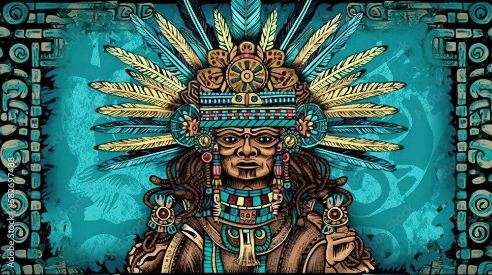 Fototapeta premium Aztec God Tlaloc - Rain and fertility god