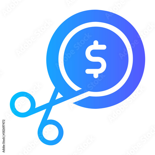 Cost reduction gradient icon