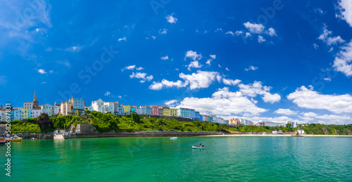 Beach with colourful buildings (Tenby, Wales, United Kingdom, in summer) © Mayumi.K.Photography