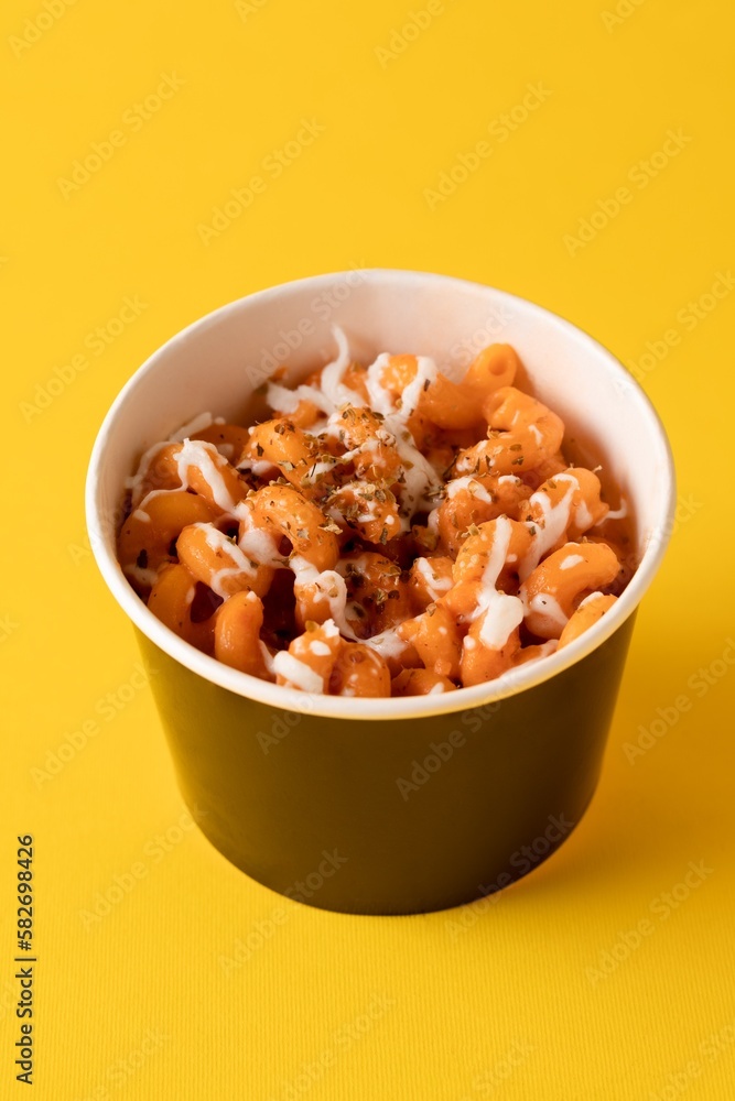 Italian pasta talk with mozzarella cheese Italian pasta talk with mozzarella cheese