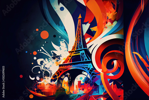 Modern abstract parisien background wallpaper design (Generative AI)