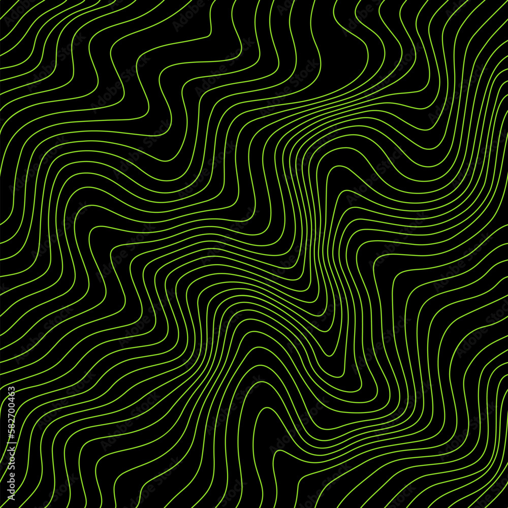 Abstract Weather Map Background with Lines. Vector Topographic Seamless Pattern. Futuristic Y2k Illustration