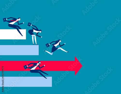 Different business directions. Business road vector illustration