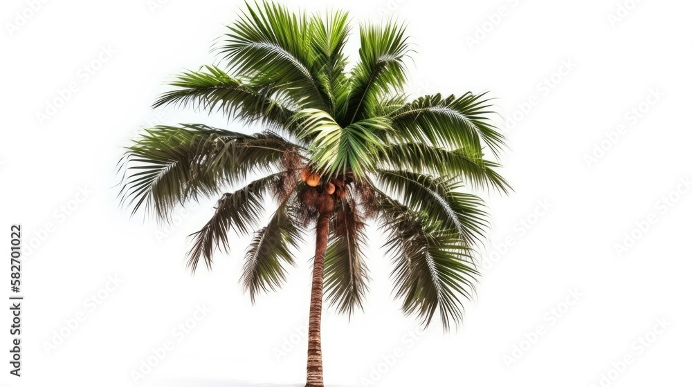 palm tree isolated on white background, generative ai