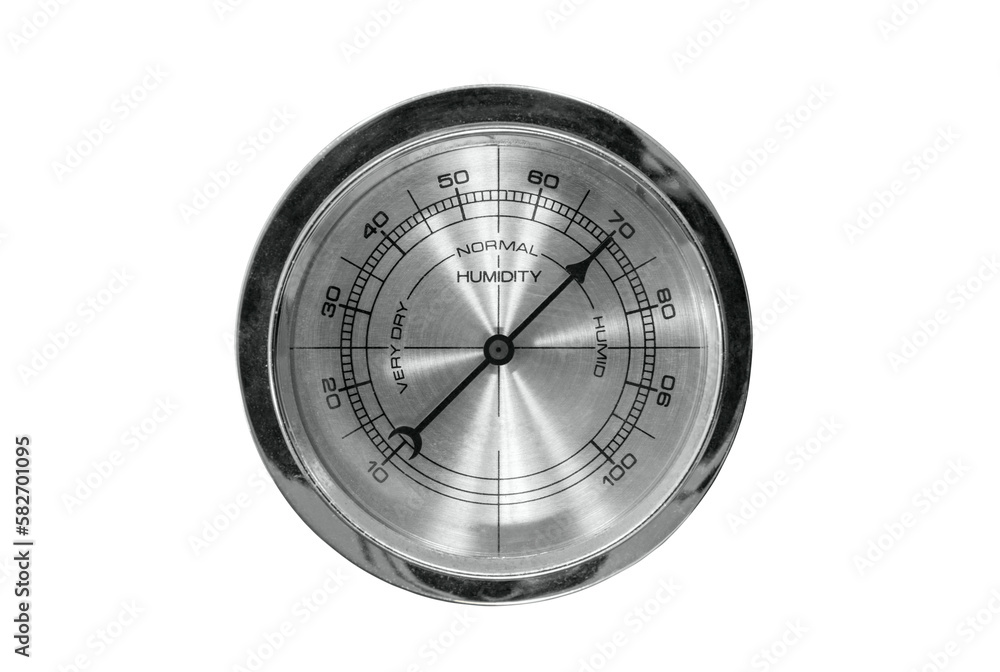 Humidity meter isolated with cut out background. Humidity meter isolated with cut out background.