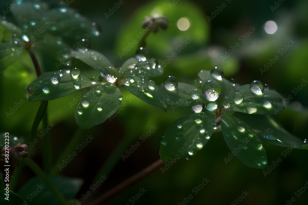 A World in a Drop: Exploring the Microcosm of Dewdrops - AI Generative A World in a Drop: Exploring the Microcosm of Dewdrops - AI Generative