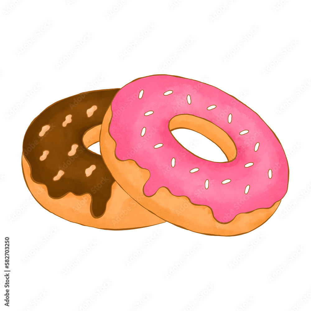 Donut fast food watercolor Donut fast food watercolor