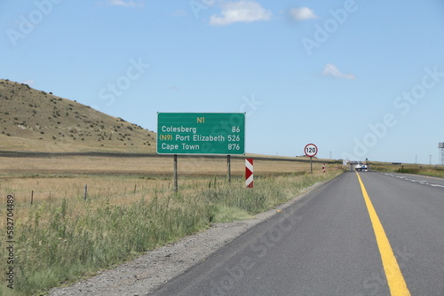 Road Signs in the Karoo on the way to the Mountain Zebra National Park. photo