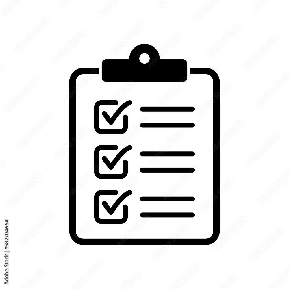 Clipboard and checklist icon. Project management, questionnaire icon. To do list vector icon for web site and app design. Clipboard and checklist icon. Project management, questionnaire icon. To do list vector icon for web site and app design.