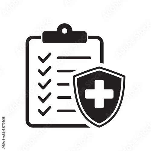 Medical insurance icon, Health insurance icon on white background. Vector illustration.