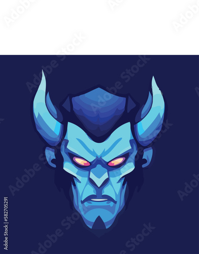 blue devil logo vector