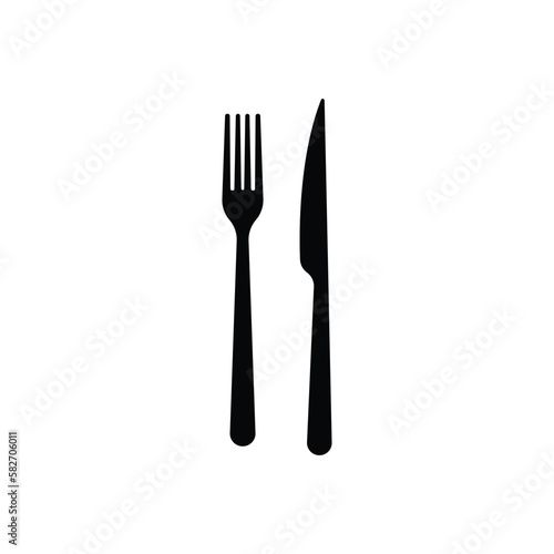 Fork and knife logo icon vector.