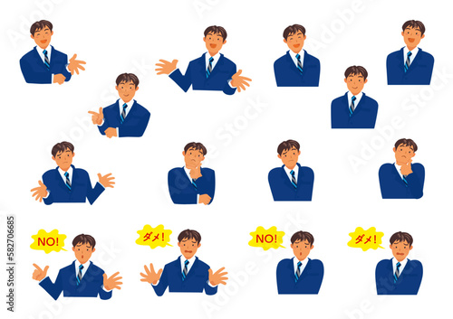 男性E-1セット 青いスーツ ai