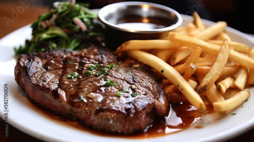 Obraz na płótnie steak with fries