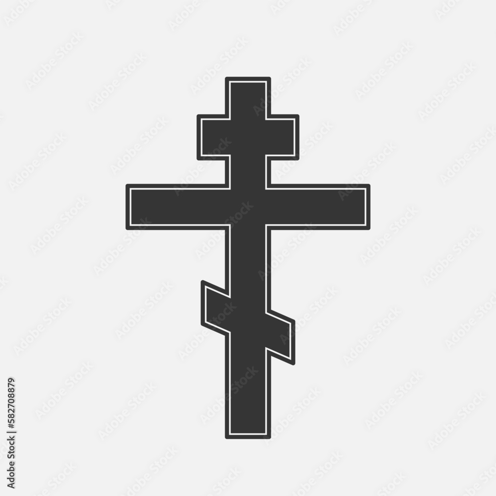 Crucifix cross silhouette icon. Christian or catholic symbol of church. Jesus christ, holy easter holiday. Vector illustration Crucifix cross silhouette icon. Christian or catholic symbol of church. Jesus christ, holy easter holiday. Vector illustration