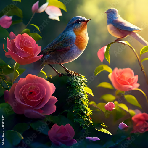 flowers and birds © Luan