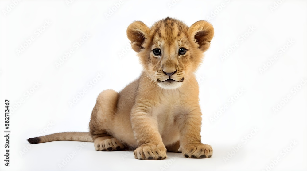 Obraz premium Lion Baby on white background