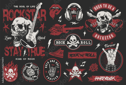 Rockstar festival set colorful stickers