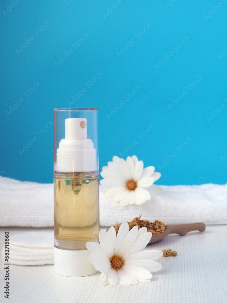 Spray bottle of chamomile face toner Spray bottle of chamomile face toner