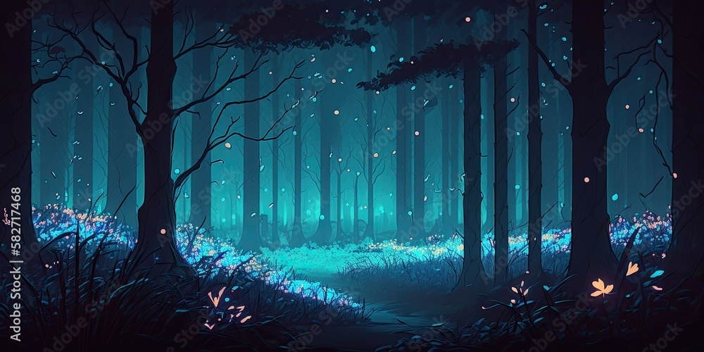 Obraz premium Magic forest, generative ai 