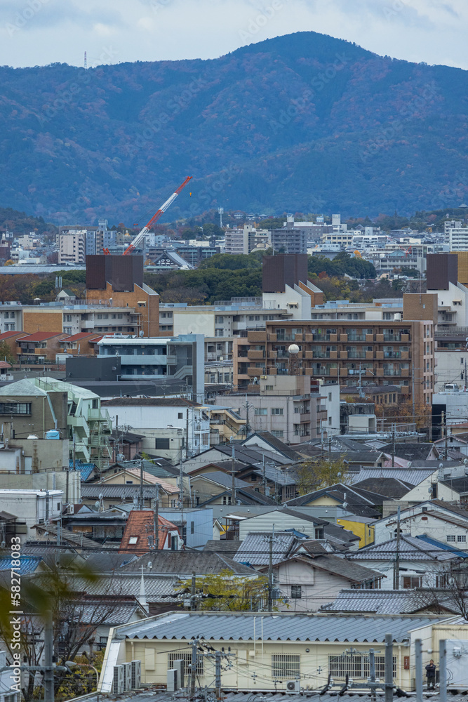 日本　京都府京都市にある金福寺の丘から見える街並み