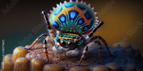 Peacock spider, generative ai