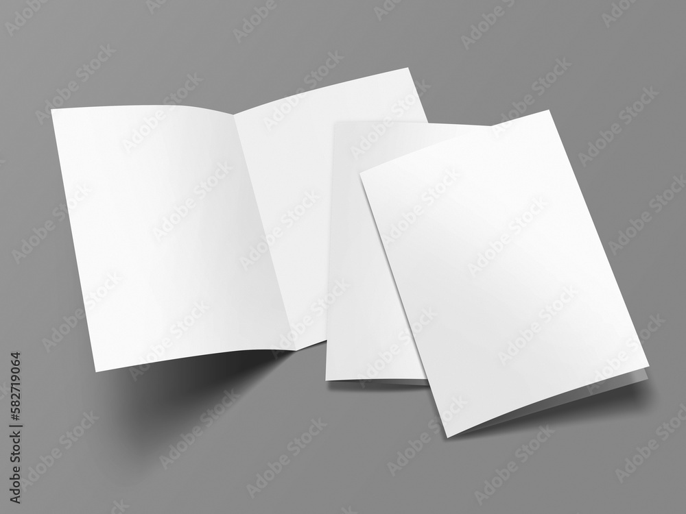 A3 half fold blank opened and closed 3D illustration magazine mock-up with cover. book, booklet, postcard, flyer, brochure, pamphlet, catalog empty mockup for Presentation on isolated background. A3 half fold blank opened and closed 3D illustration magazine mock-up with cover. book, booklet, postcard, flyer, brochure, pamphlet, catalog empty mockup for Presentation on isolated background.