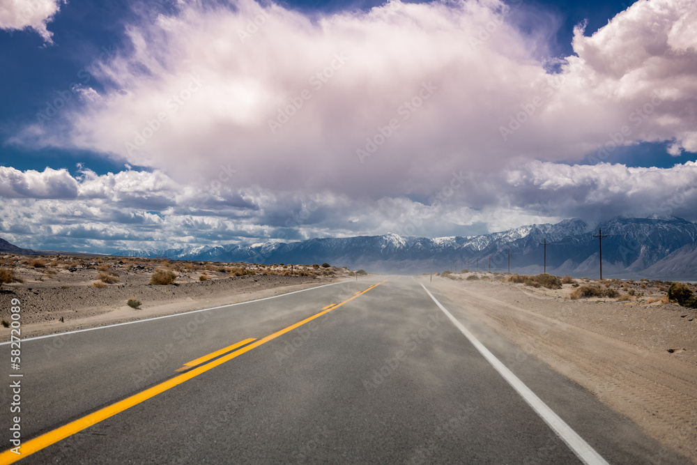 Empty Road in Death Valley, California.