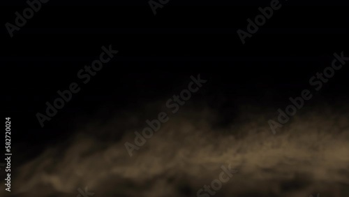 Ground dust smoke blowing on alpha background 