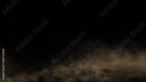 Ground dust smoke blowing on alpha background 