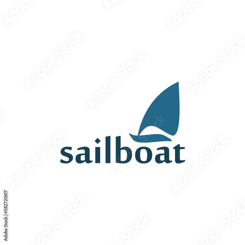 sailboat logo vector symbol illustration design
