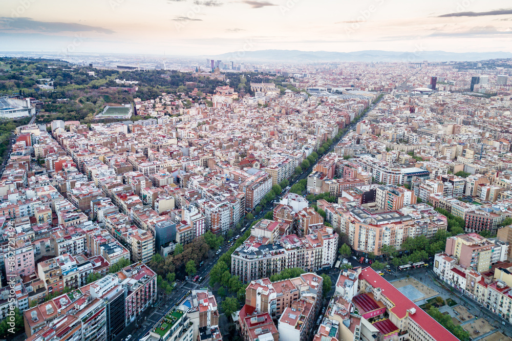 Obraz premium Viewpoint Of Barcelona on Montjuic hill, Mirador Viewpoint