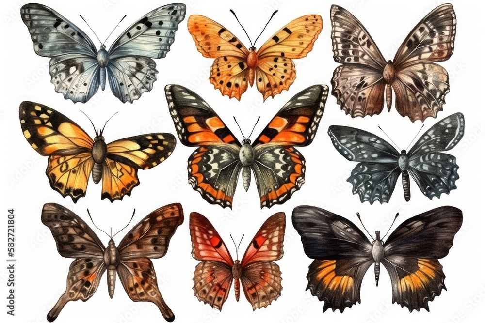 collection of butterflies collection of butterflies