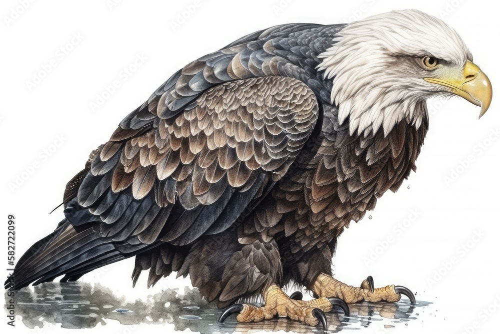 Obraz premium Bald eagle close-up. isolated on white background