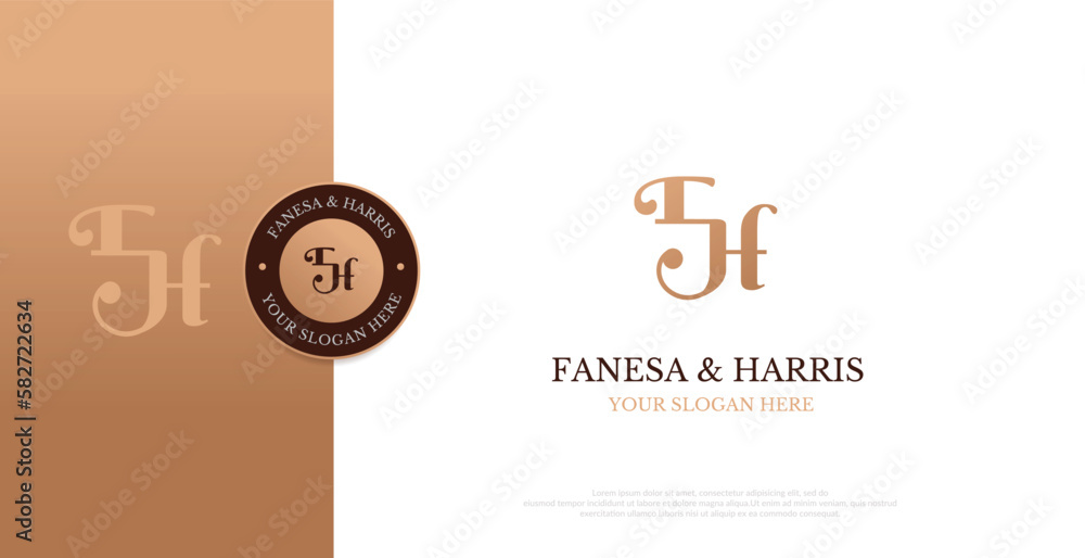Initial FH Logo Design Vector 