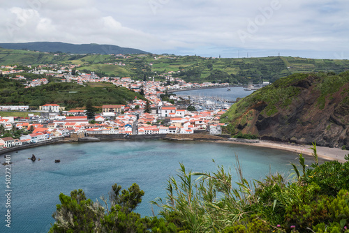 Fototapeta Naklejka Na Ścianę i Meble -  View over Horta / View over the city of Horta on the island of Faial, Azores, Portugal.
