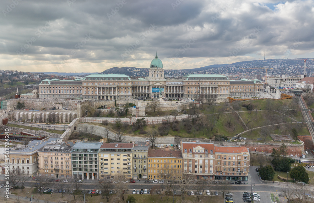 Buda Castle in Budapest, Hungary. Palatial venue for the Hungarian National Gallery displays from Gothic altars to sculpture.