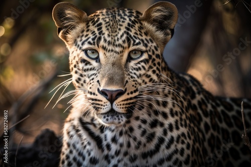 A young leopard was spotted while on safari in South Africa. Generative AI