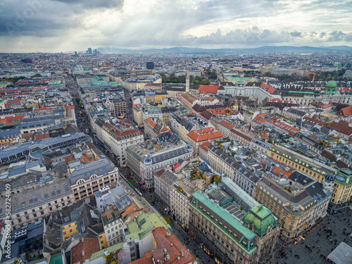 Vienna Cityscape, Austria. Old Town. Most Popular Sightseeing Objects in Background.