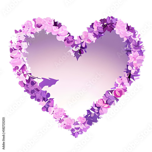 pink heart made of flowers