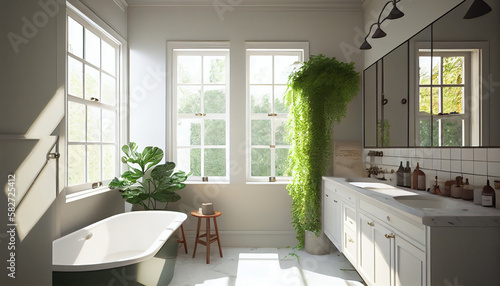 Bright and Airy Tips for Maximizing Natural Light in Your Bathroom Generative Ai