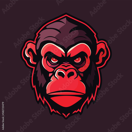 monkey face e sport logo vector