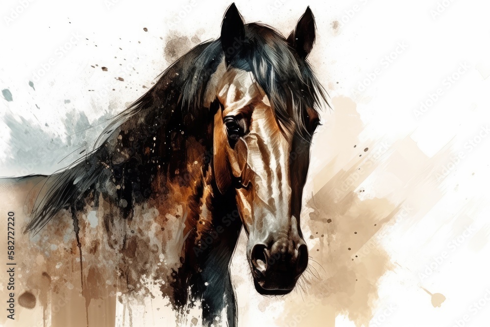 Illustration of a horse. Generative AI