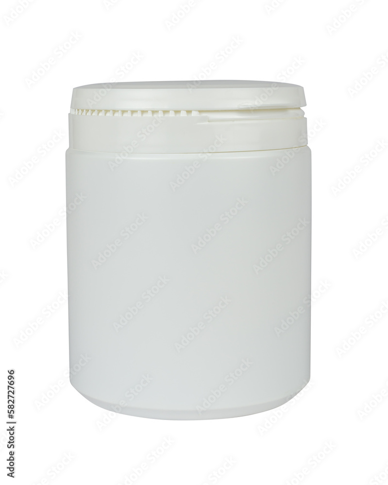 White plastic container with isolated from background White plastic container with isolated from background
